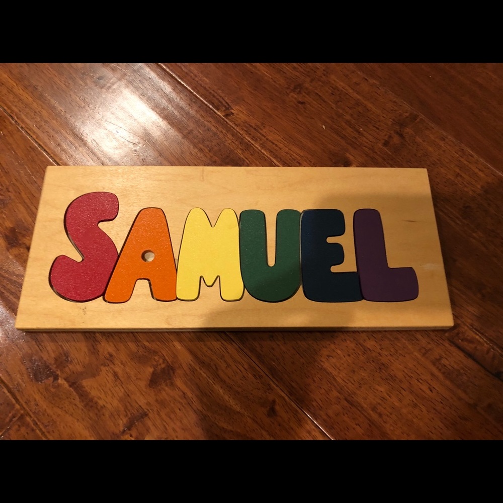 Wooden name puzzle Samuel